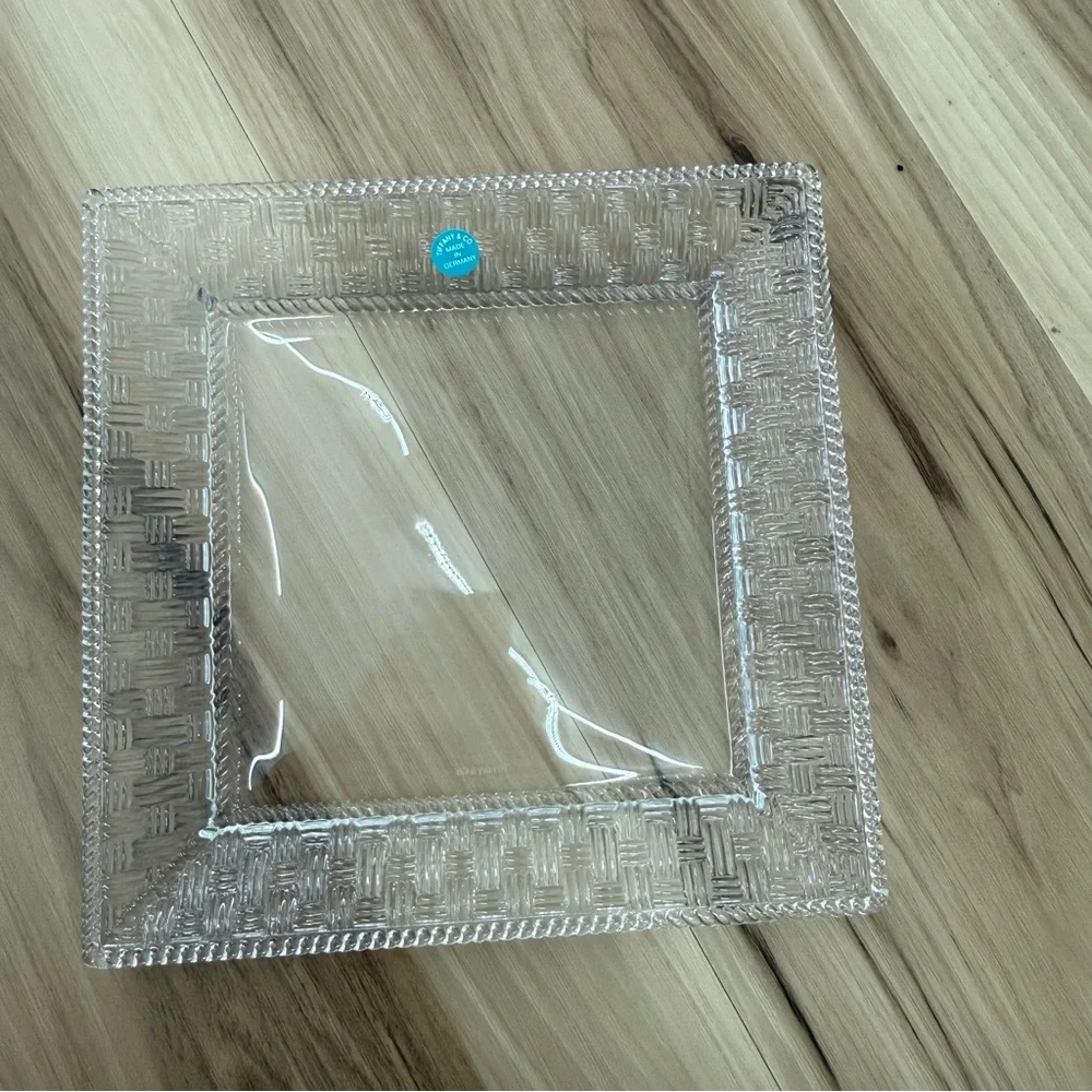 Tiffany & Co. Basket Woven Design Glass Tray - Picture 6 of 12